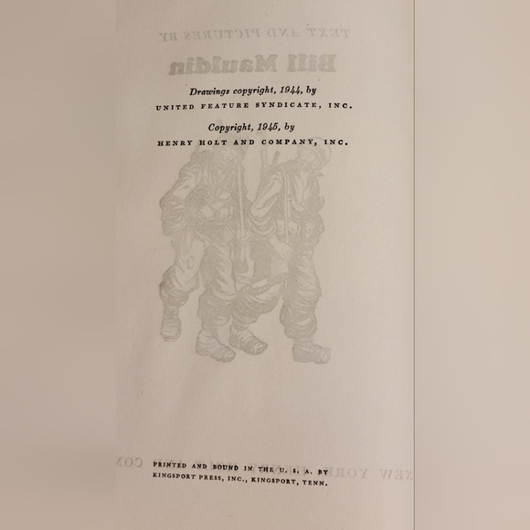 Vintage HC/DJ Up Front By Bill Mauldin 1st Edition 1945 World War 2 Cartoonist - Picture 10 of 14